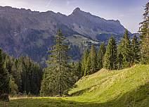 Urige Berglandschaft und der Blick auf das Hohgantmassiv.  (bei Klick vergrösserte Ansicht Bild)